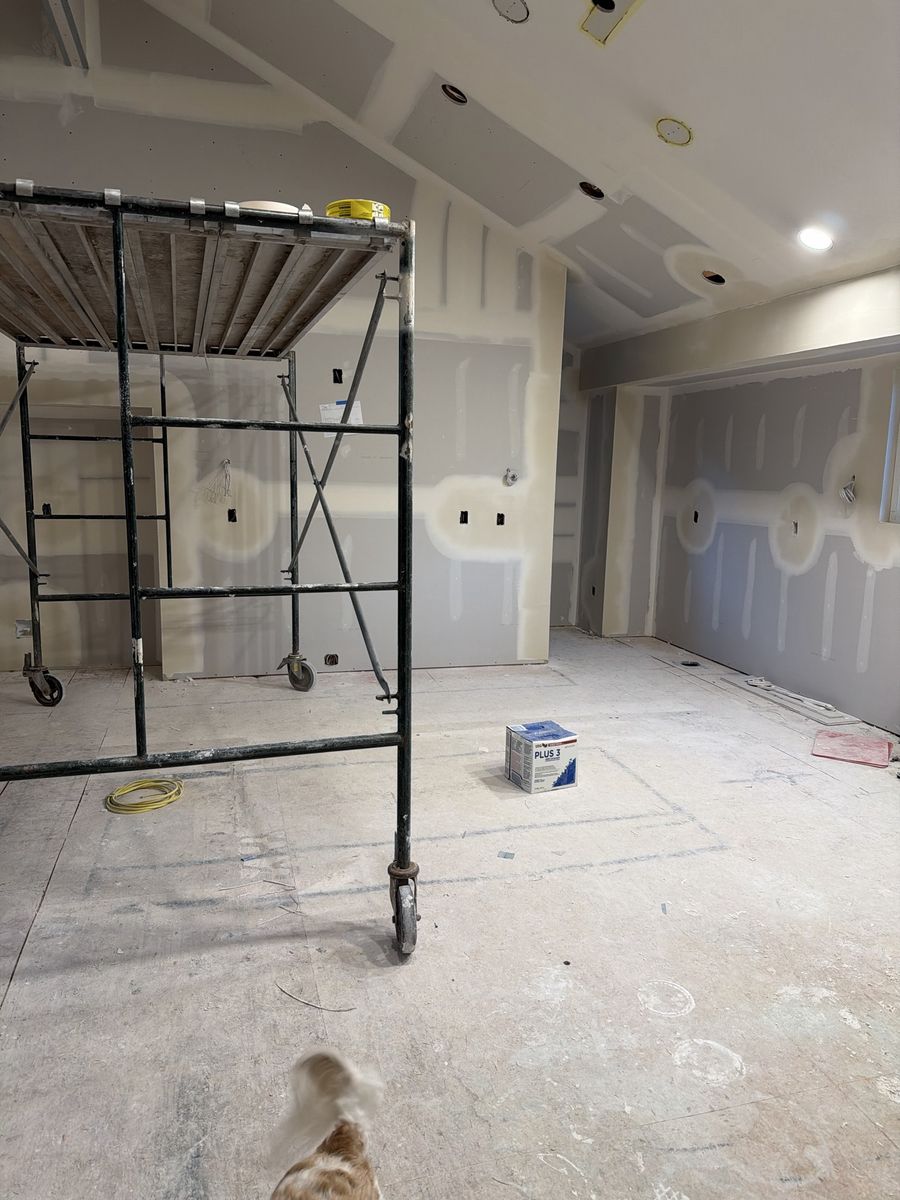 Laundry room cabinets, and clothing rod