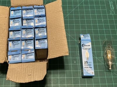 Set of 14,Led candle base filament bulb, 25 Watt