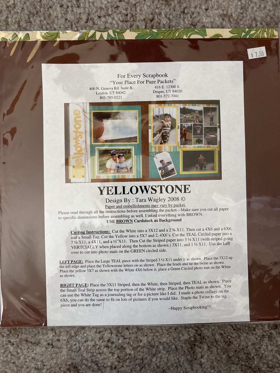 Yellowstone Scrapbook Page