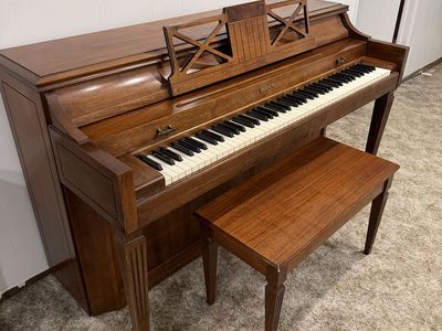 Baldwin Wood Finish Upright Piano with Matching Bench