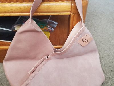 Ulta Blush Pink Faux Suede Hobo Bag - New with Tags, Soft & Spacious Shoulder Purse