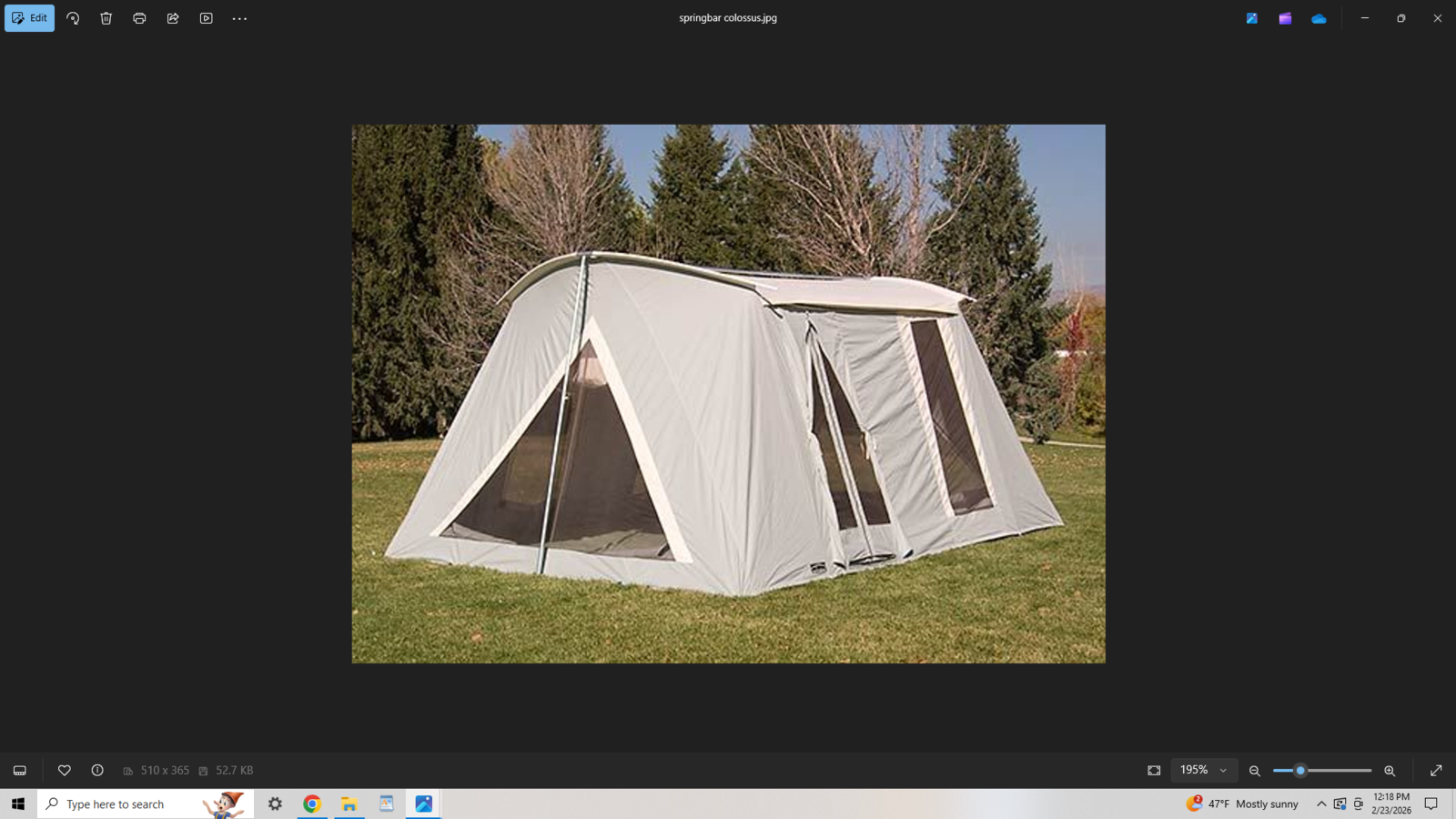 Want to buy Springbar "Colossus model tent"