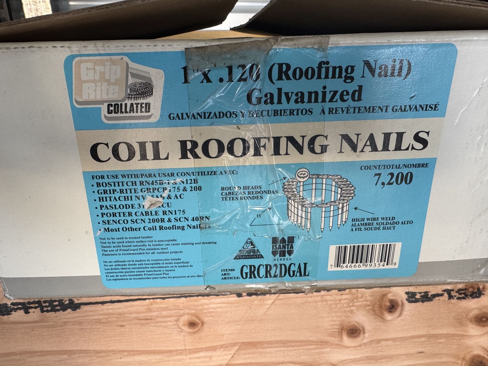 1 X .120  Galvanized Coil Roofing Nails