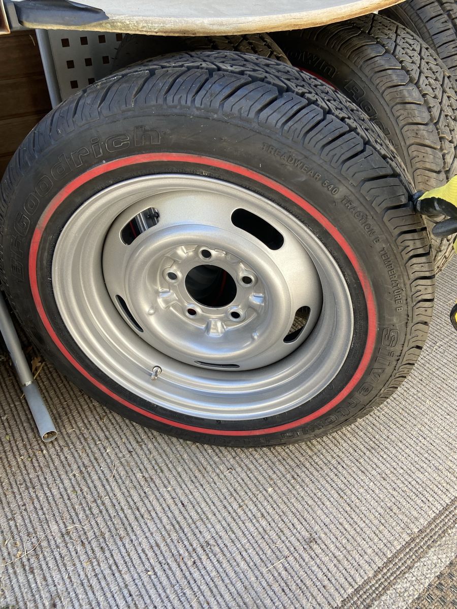 Three BF Goodrich Redline Radial Tires and wheels 185/65/15 Corvette