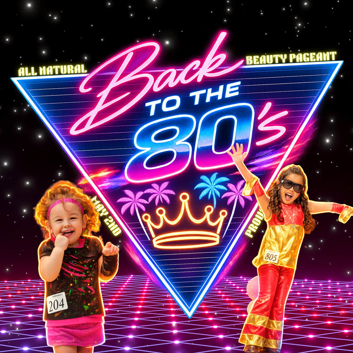 All Natural Beauty Pageant 80's Theme For Girls Ages 0-17 Provo