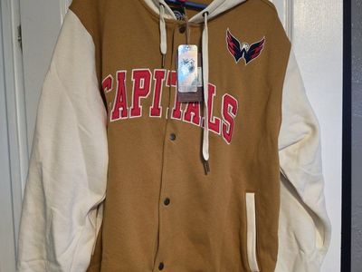 Mitchell & Ness Washington Capitals NHL Dusted Collection Button Fleece Hoodie - XL