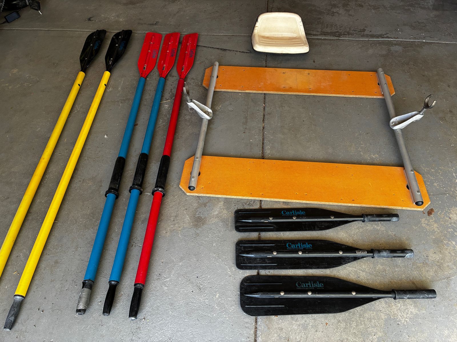 Raft Frame, Oars, etc.
