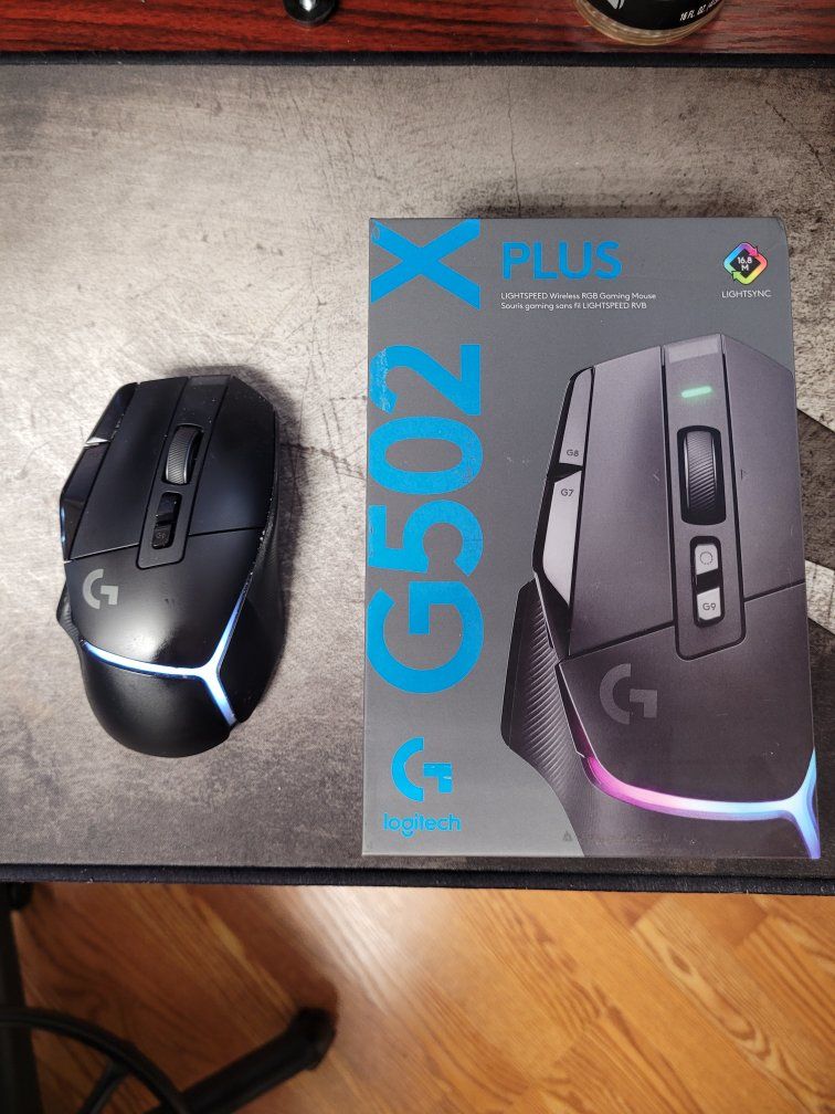 Logitech G502 X PLUS LIGHTSPEED Wireless RGB Gaming Mouse - Black, Excellent Condition