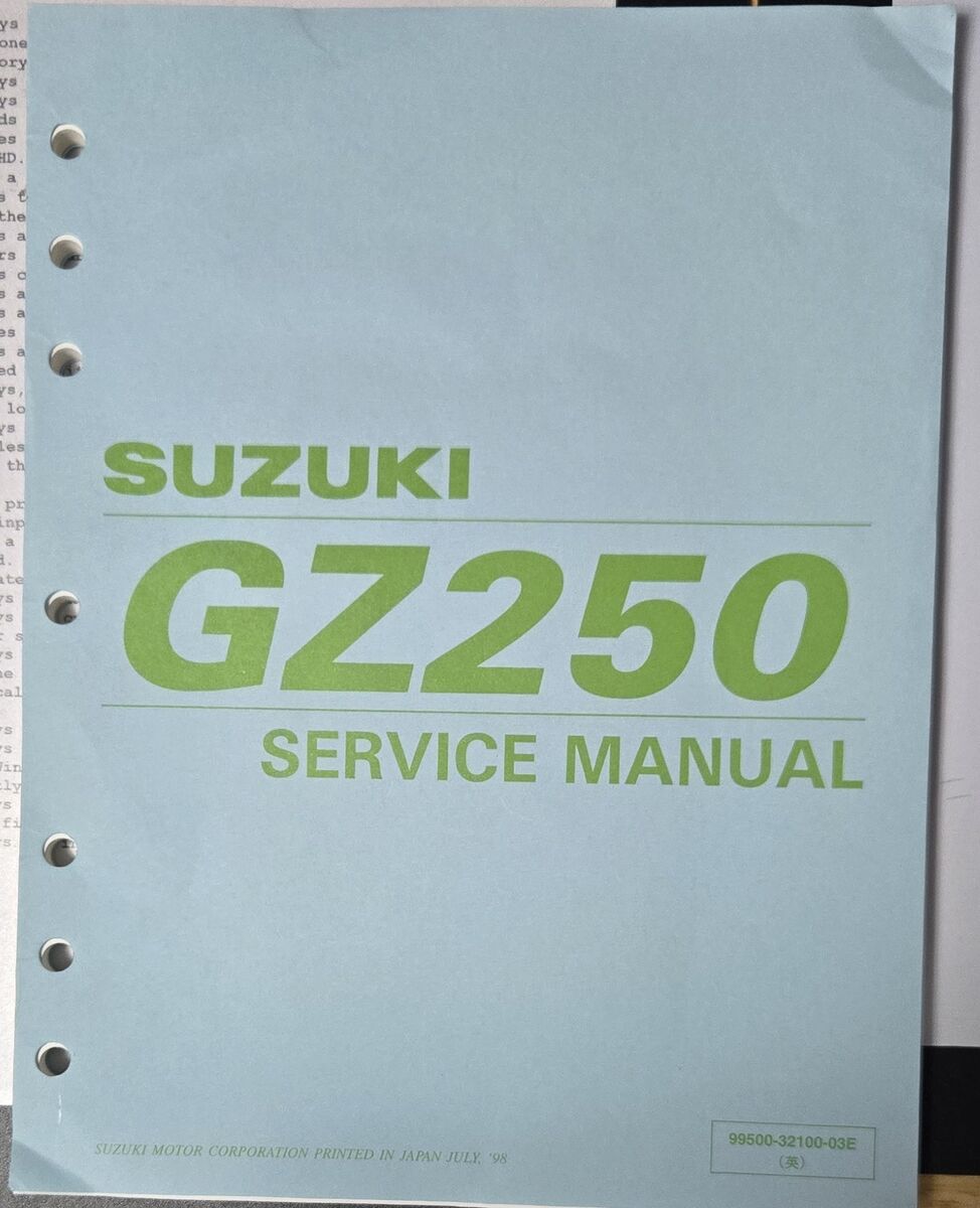 Suzuki GZ250 Service Manual Includes Microfiche Of Pages