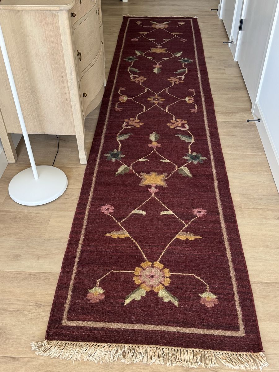 12 ft 100% Wool Runner Rug