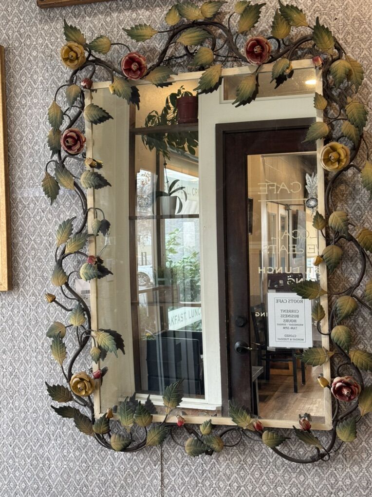 Italian Tole Floral Mirror