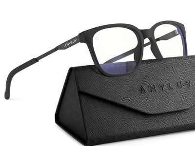 ANYLUV Blue Light Blocking Glasses - Matte Black, Lightweight Metal Temples
