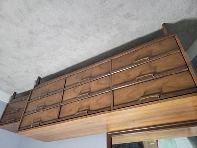 Mid Century modern dresser with nightstand and mir