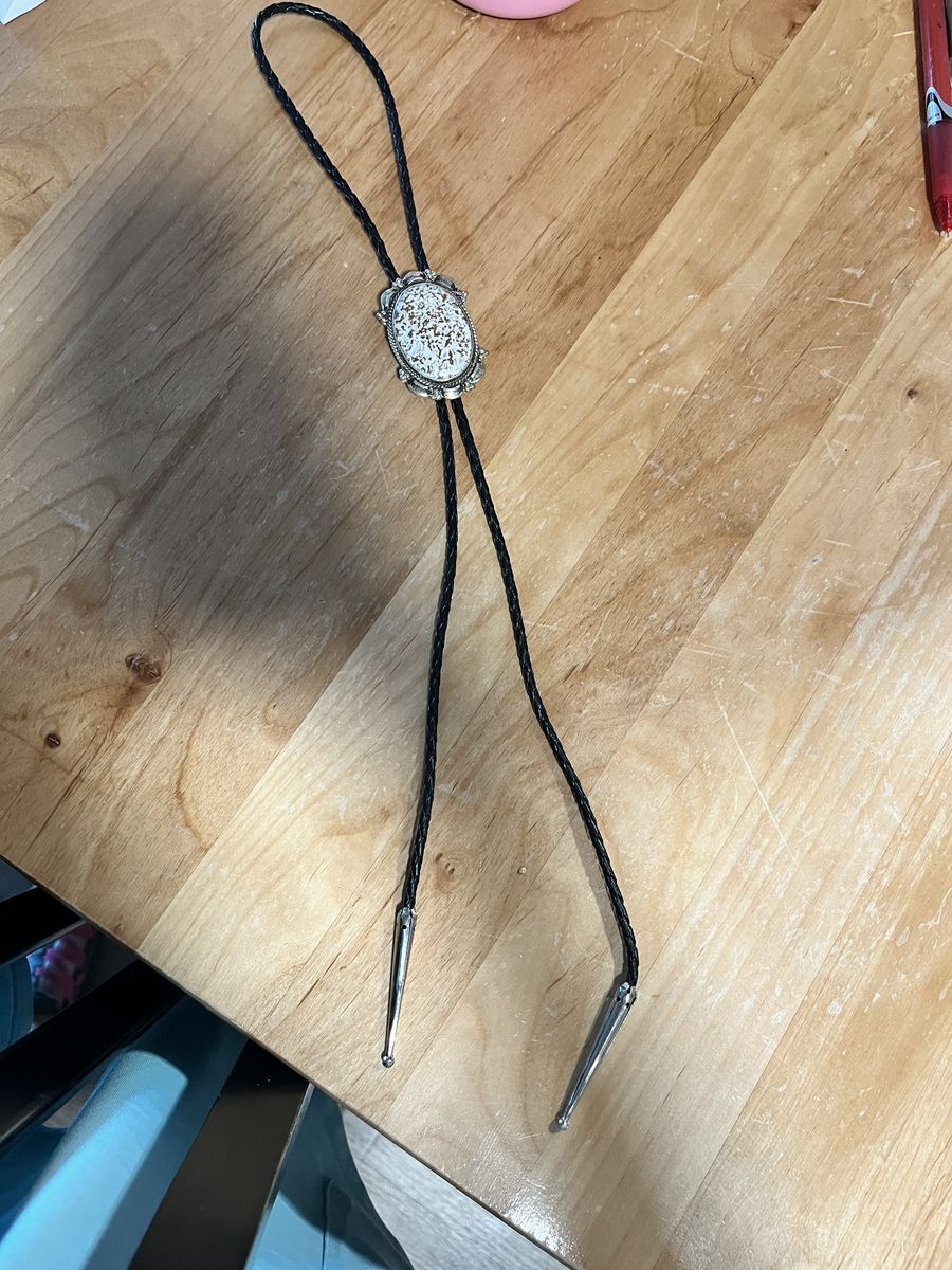 Dino bone bolo tie