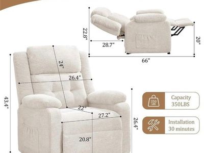 Korser Power Recliner Chair (Beige) – Brand New in Box!