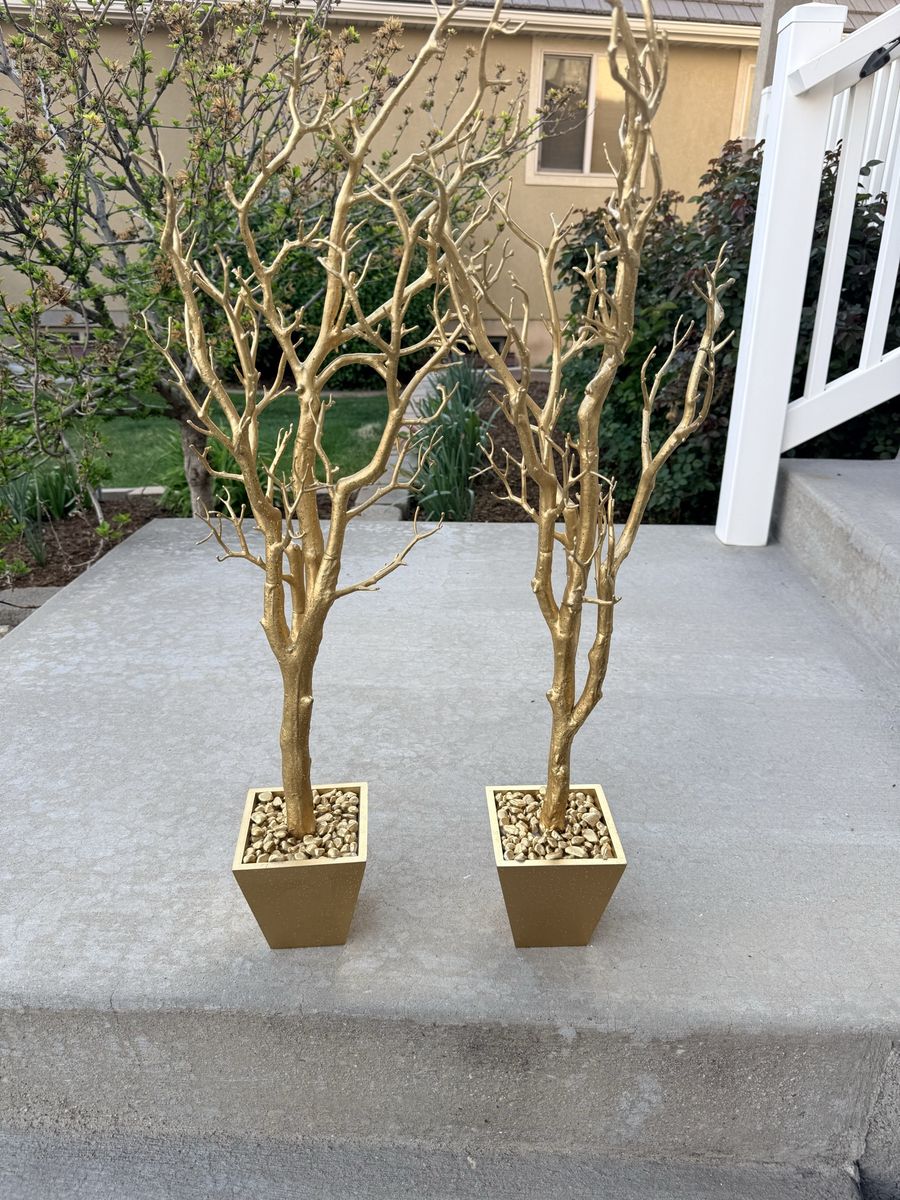 Two gold trees decor