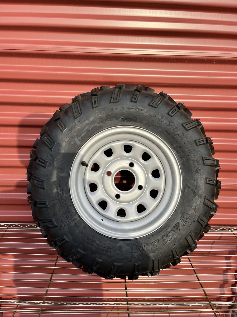 Brand New Wanda AT 24X10-12 ATV Tire  Mounted on New Wheel  I only have one 