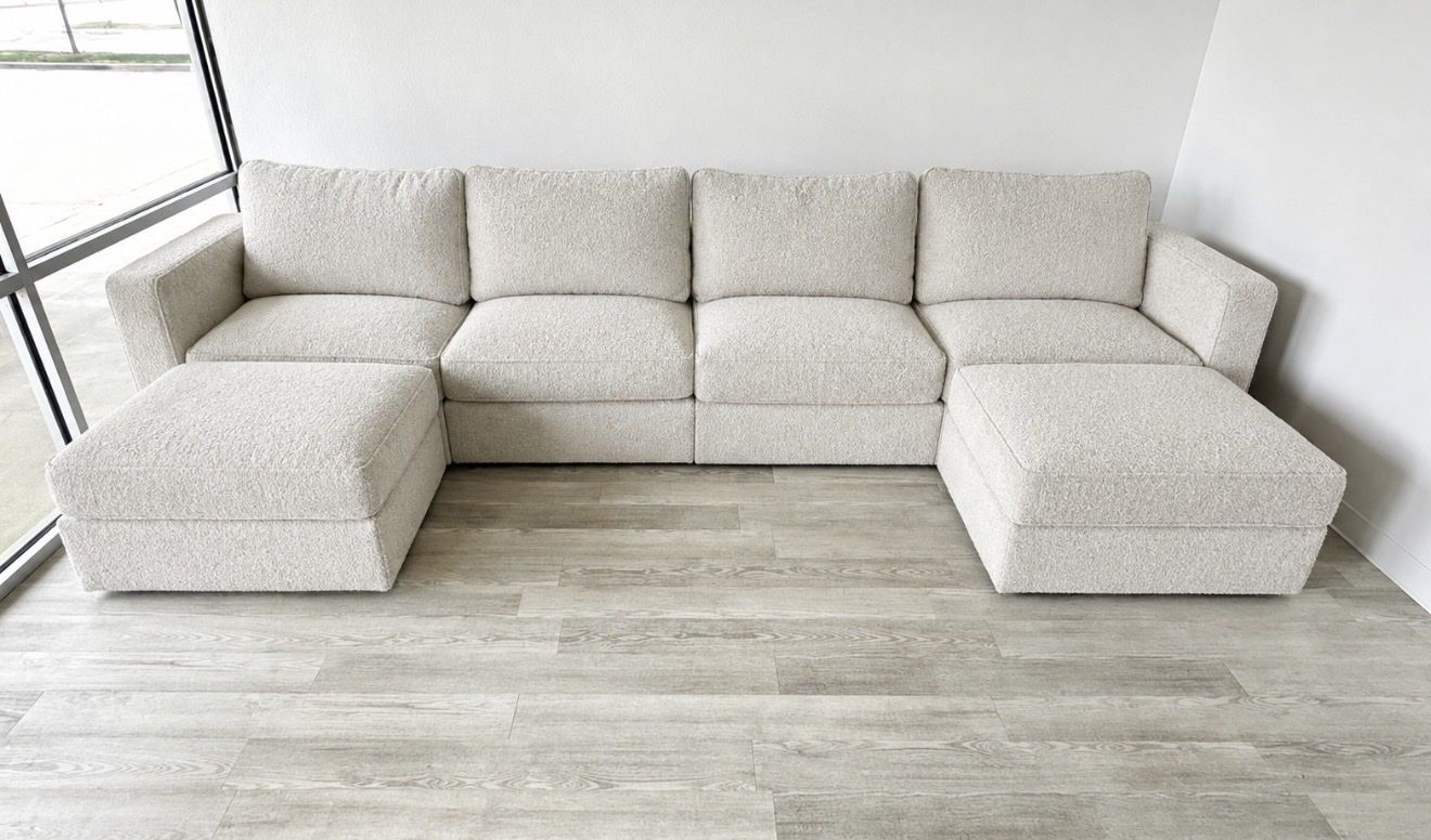LoveSac Double Chaise Sectional in Cloud Boucle