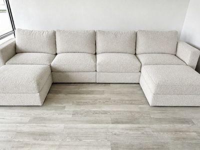 LoveSac Double Chaise Sectional in Cloud Boucle