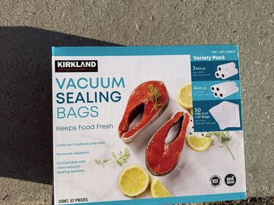 Kirkland Signature Vacuum Sealing Bags - 57-Piece Variety Pack, Puncture-Resistant, BPA-Free