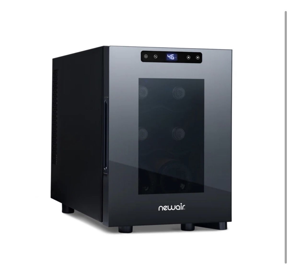 NewAir 10" Wine Fridge for 6 Bottles | Freestanding Wine Cooler Refrigerator with Glass Door |