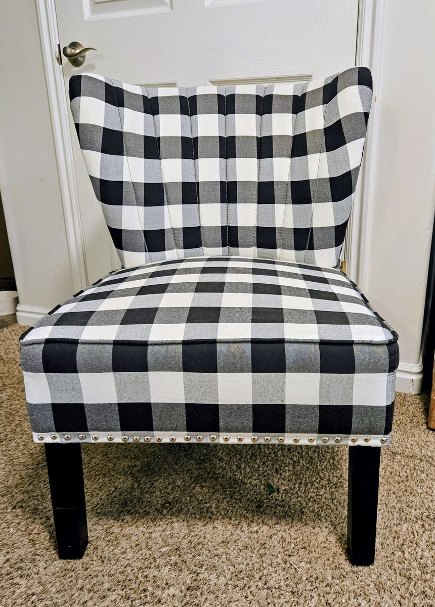 Accent Chair Black & White Gingham Check $40