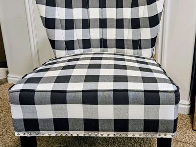 Accent Chair Black & White Gingham Check $40