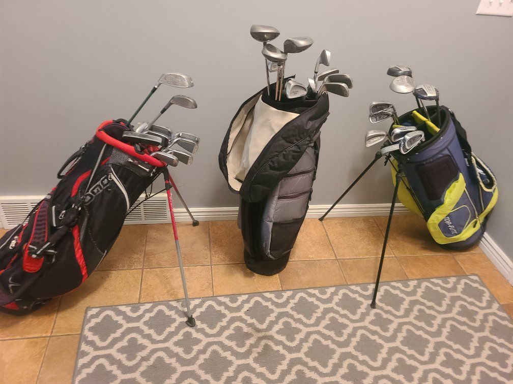 RH men's golf club set, can add balls and tees