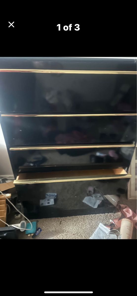 5 Drawer Black Dresser