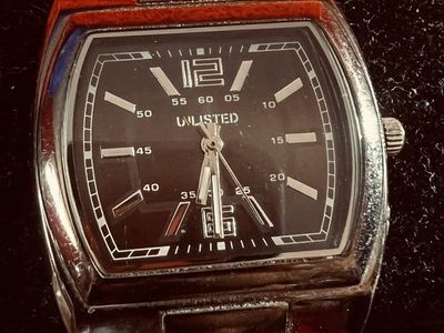 Unlisted Kenneth Cole Men's Square Case Analog Watch - Silver Tone & Black