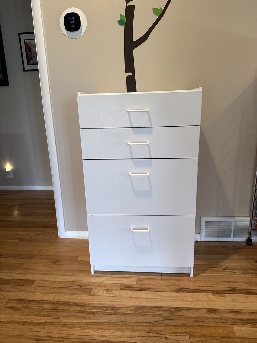 White 4-Drawer Dresser Storage Chest