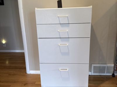 White 4-Drawer Dresser Storage Chest
