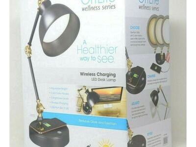 OttLite W13 LED Desk Lamp with Wireless Charging Base & 3 Color Modes 1577128 #85225