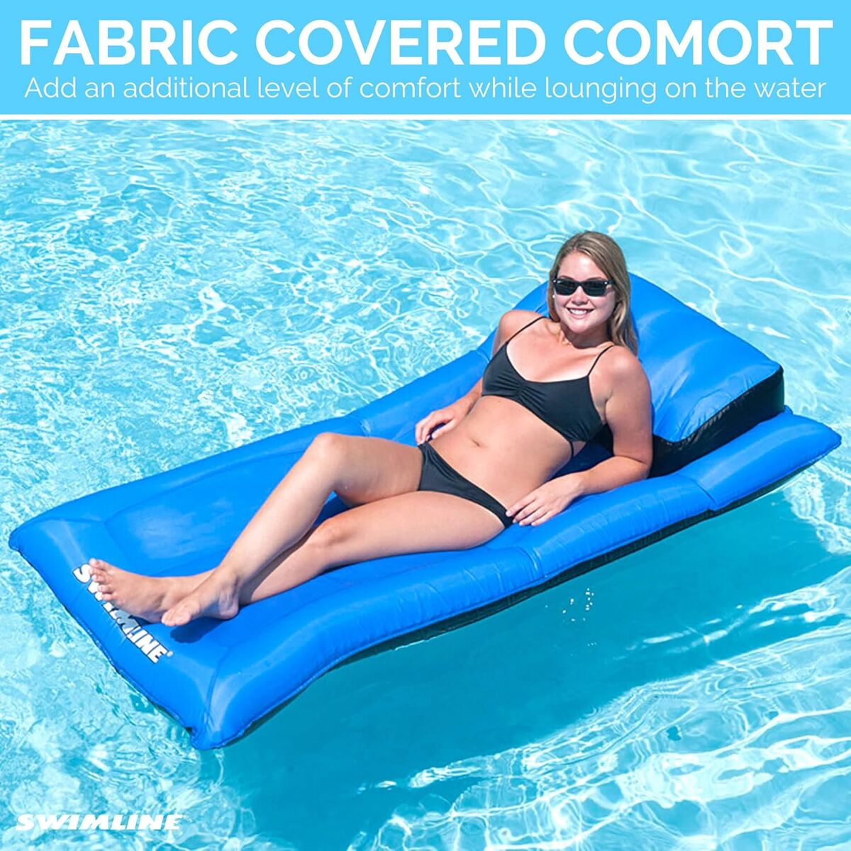 Swimline 76"L x 38"W Ultimate Super-Sized Pool inflatable Fabric Covered Air Mattress Float - NIB