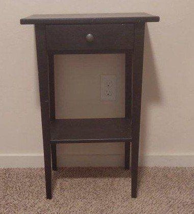 Small Black Nightstand w/ Drawer