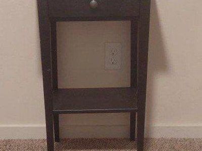 Small Black Nightstand w/ Drawer