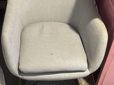Modern Light Gray Upholstered Rocking Chair with Wooden Base