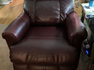 Burgandy leather recliner