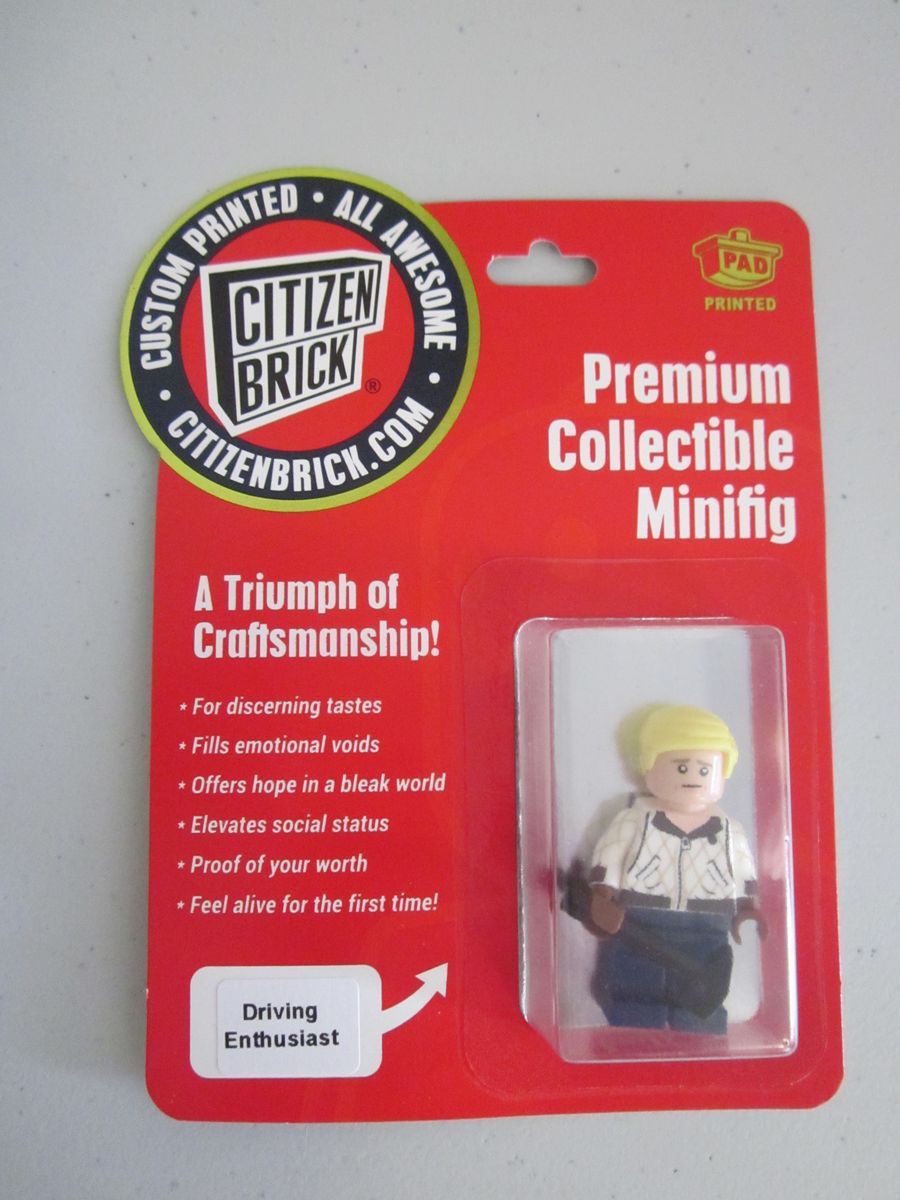 Lego-compatible Citizen Brick CB Driving Enthusiast Ryan Gosling Pad Printed Custom Minifigure