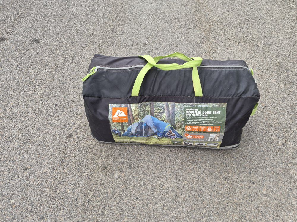 Ozark Trail 10-Person Modified Dome Tent with Screen Porch - Family Camping Tent