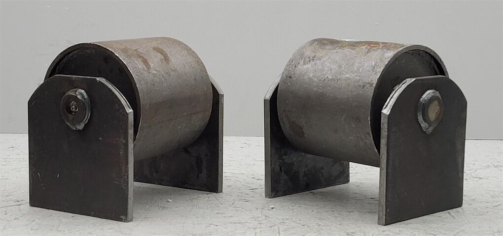 Pair of Rolloff Dumpster Wheels 8x8in