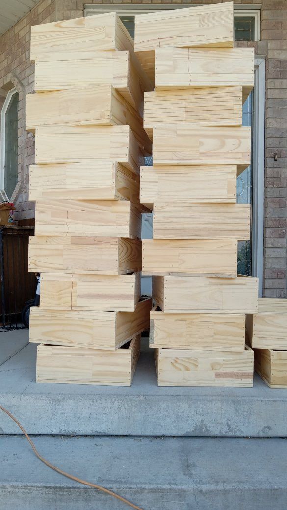 22 Unfinished Solid Wood Drawer Boxes / Storage Trays (17" x 25" x 7")