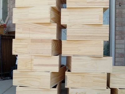 22 Unfinished Solid Wood Drawer Boxes / Storage Trays (17" x 25" x 7")