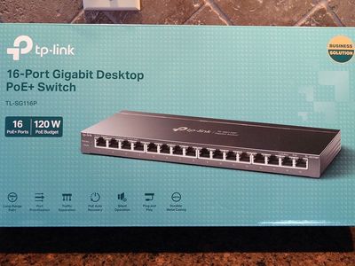 TP-Link 16 port gigabit PoE+ Switch