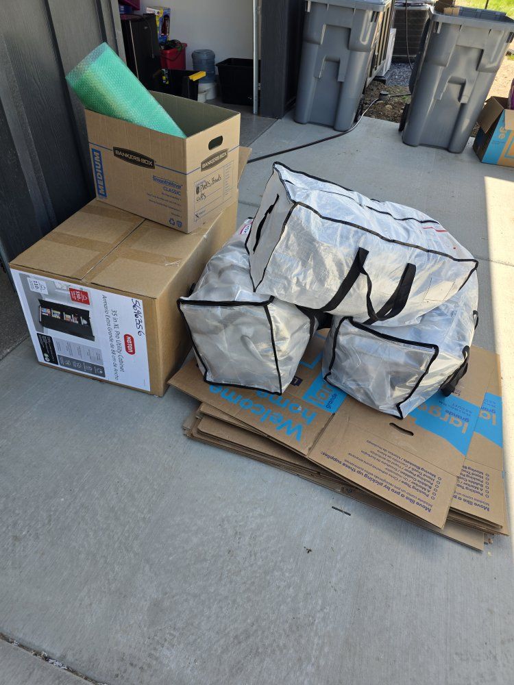 Moving Supplies: Medium Bankers Box, Utility Cabinet Box, Moving Bags & Cardboard