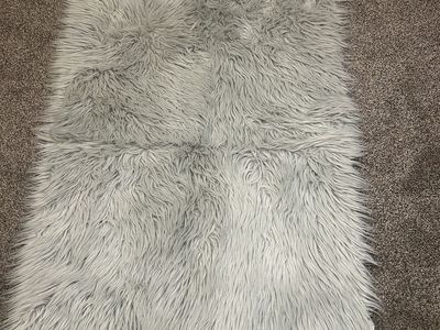 Light Gray Faux Fur Area Rug - Soft & Plush Home Decor
