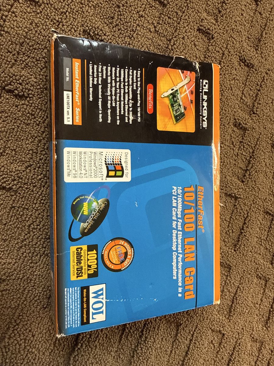 Linksys Instant EtherFast LNE100TX ver. 5.1 10/100 PCI LAN Card for Desktop Computers WOL