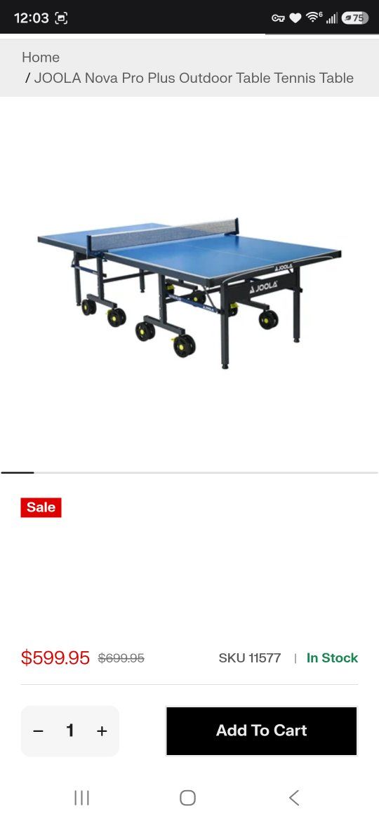 JOOLA Nova Pro Plus Outdoor Table Tennis Table - Regulation Size