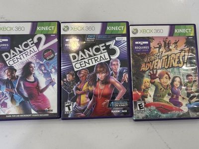 Xbox 360 Kinect Game Bundle: Dance Central 2, Dance Central 3, and Kinect Adventures