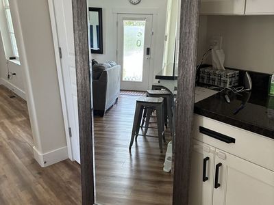Large Full Length Floor Mirror with Rustic Gray Wood Frame
